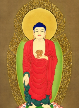 B2016015《阿弥陀佛图》清代画家丁观鹏高清作品