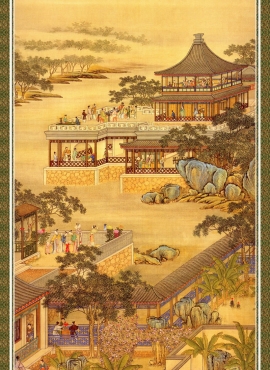 B2049048《十二月令图 八月 仲秋》清代画家郎世宁高清作品