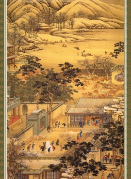 B2049052《十二月令图 腊月》清代画家郎世宁高清作品