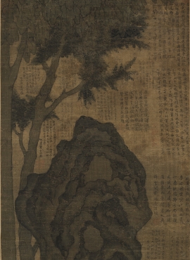 B4015001《碧梧苍石图》元代画家陆行直高清作品
