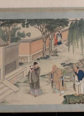 《红楼梦工笔彩绘绢本-104》清代孙温高清中国画作品