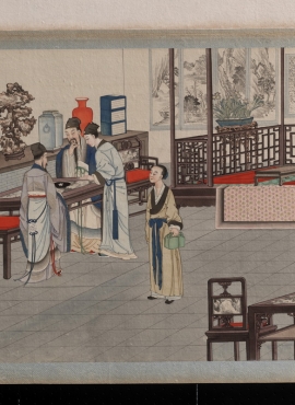 《红楼梦工笔彩绘绢本-112》清代孙温高清中国画作品
