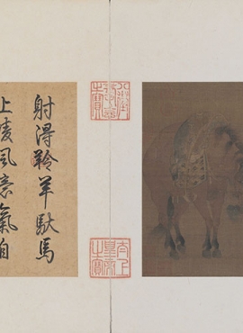 B5103002《骑士猎归图》宋代画家赵伯骕高清作品