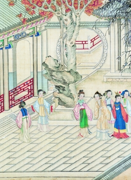 《红楼梦工笔彩绘图册-100》清代孙温高清中国画作品