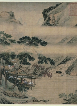 B3012017《临溪水阁图》明代画家仇英高清作品