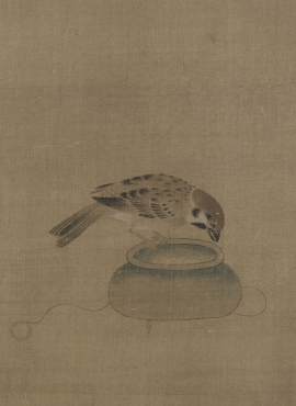 B5122257《驯禽俯啄图》宋代画家（佚名）高清作品