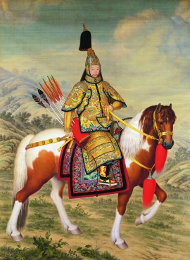 B2049112《乾隆戒装骑马图》清代画家郎世宁高清作品
