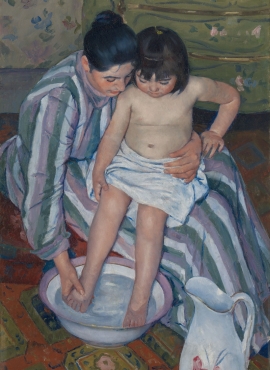 A008012《洗澡》美国画家玛丽·卡萨特高清作品
