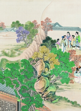 《红楼梦工笔彩绘图册-131》清代孙温高清中国画作品