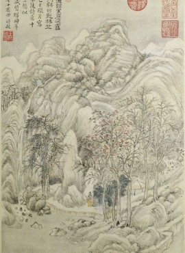 B2095012《杜甫诗意图册十二》清代画家王时敏高清作品