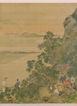 B3012058《人物故事图 10 子路问津》明代画家仇英高清作品