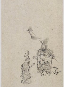 B3004024《山水物件花卉册13开之十三》明代画家陈洪绶高清作品