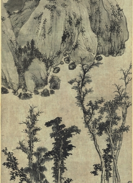 B2132011《墨笔山水中堂》清代画家郑旼高清作品