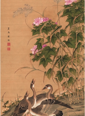 B3053001《芙蓉芦雁图》明代画家丘鉴高清作品