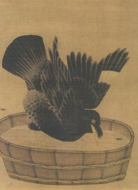 B5025012《禽浴图》宋代画家李迪高清作品