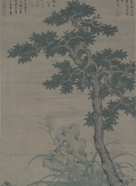 B3058012《田椿萱图》明代画家沈周高清作品