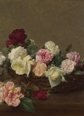 A010006-《A Basket of Roses》法国画家方丹·拉图尔高清作品