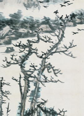 B2070003《枯木寒鸦图》清代画家蒲华高清作品