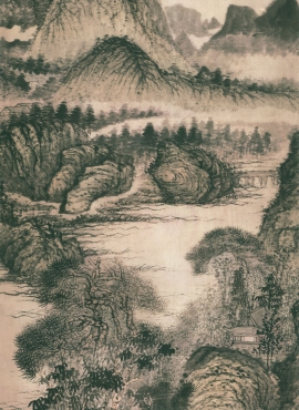 B2087109《古木垂荫图》清代画家石涛高清作品