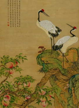 B2135010《蟠桃图》清代画家邹一桂高清作品