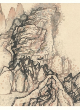 B2087123《设色山水册之七》清代画家石涛高清作品