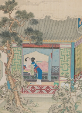 B2137005《金瓶梅插图之守孤灵半夜口脂香》清代画家（佚名）高清作品