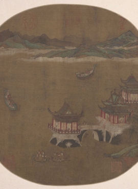 B8013003《龙池竞渡图》隋唐画家李昭道高清作品