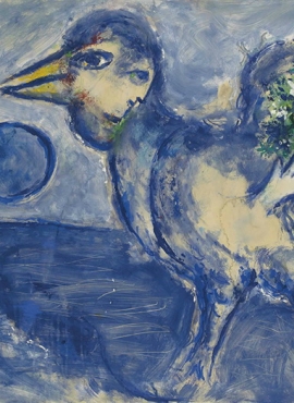A030006《月光下的大公鸡》俄罗斯画家马克·夏加尔高清作品