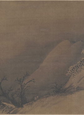 B5034019《雪栈行骑图》宋代画家梁楷高清作品