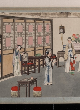 《红楼梦工笔彩绘绢本-45》清代孙温高清中国画作品