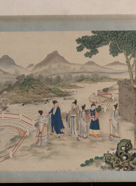 《红楼梦工笔彩绘绢本-48》清代孙温高清中国画作品