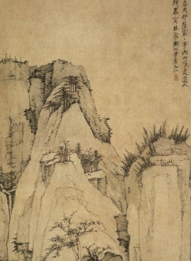 B2033013《林泉春暮图》清代画家弘仁高清作品