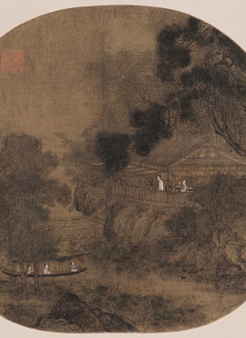 B5068002《莲塘泛舟图》宋代画家王诜高清作品