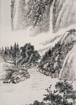 B2035001《山水图》清代画家胡佩衡高清作品