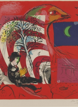 A030062《大鸟和骑马的男人》俄罗斯画家马克·夏加尔高清作品