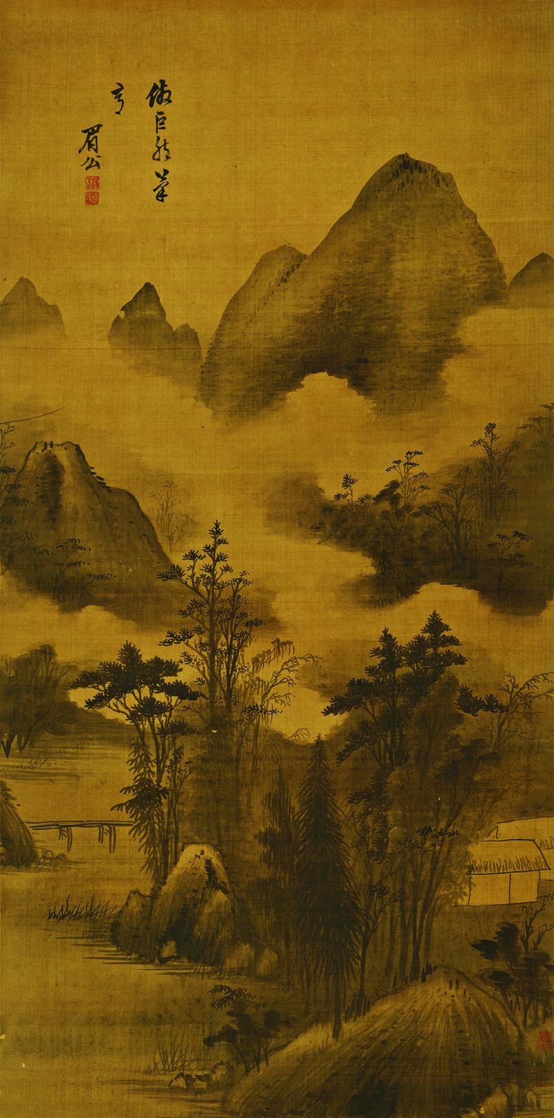 B3005014《云山幽趣图》明代画家陈继儒高清作品 – 高清名画