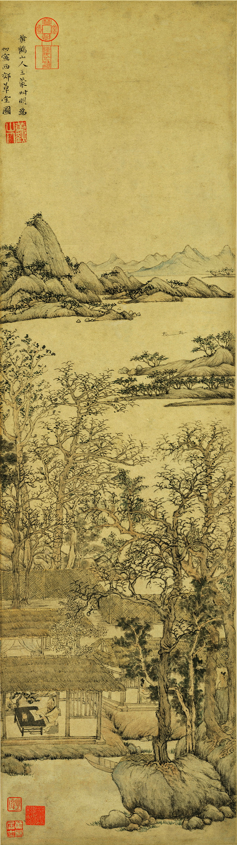 B4030023《西郊草堂图》元代画家王蒙高清作品 – 高清名画