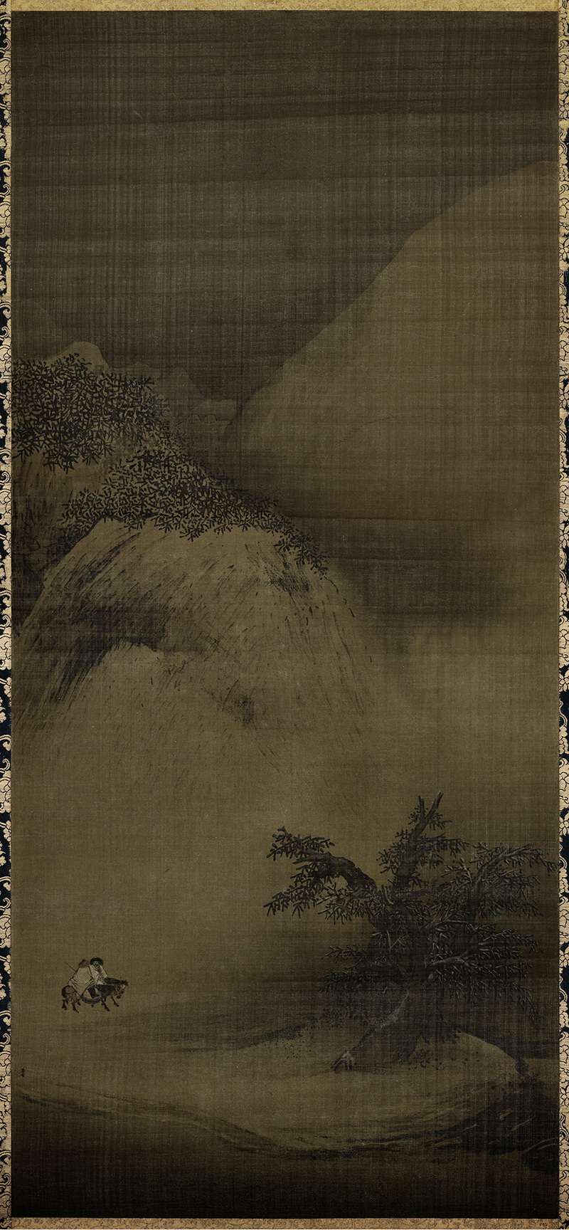 B5034016《雪景山水图》宋代画家梁楷高清作品 – 高清名画
