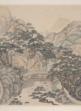 b2122020《山水四条屏-扬州四景 平流涌瀑》清代画家袁耀高清作品