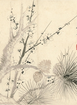 b2124087《瓯香馆写生册之梅花》清代画家恽寿平高清作品