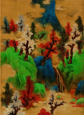 b3031020《白云红树图》明代画家蓝瑛高清作品