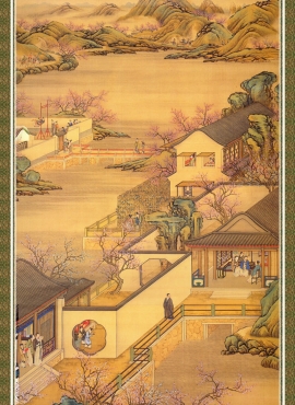 b2049042《十二月令图 二月》清代画家郎世宁高清作品