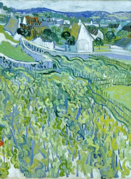 a001325《奥维尔葡萄园的景色》荷兰画家文森特·梵高高清作品