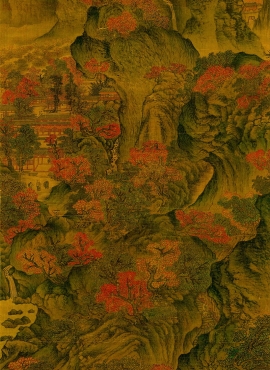 b4030008《关山箫寺图》元代画家王蒙高清作品