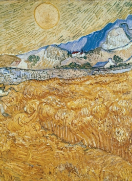 a001452《日出时有收割者的麦田》荷兰画家文森特·梵高高清作品