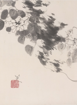 b2134036《花鸟山水册八开之四》清代画家朱耷(八大山人)高清作品