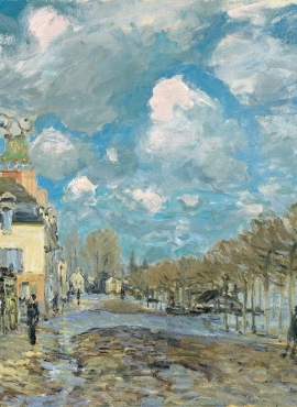 a006048《港口的洪水》法国画家阿尔弗莱德·西斯莱高清作品