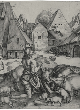 a027008《亚当和夏娃》德国画家阿尔布雷特·丢勒高清作品