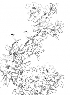 a001401《开花果园》荷兰画家文森特·梵高高清作品